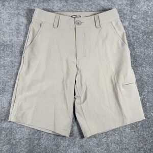 Crazy Shirts Shorts‎ Men's 28 Beige Coconut Poly Performance Tech Stretch Beach